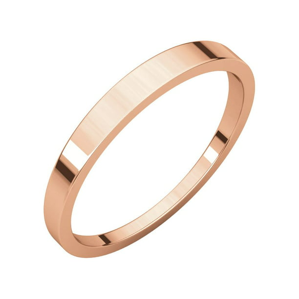 Jewels By Lux 14K Rose Gold 3mm Mens Wedding Flat Ring Band Size 5.5 